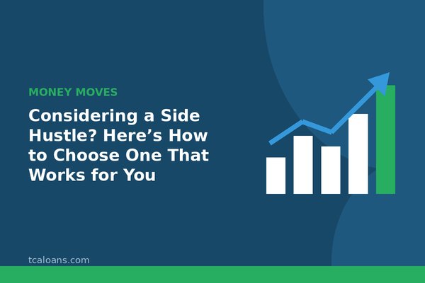 Considering a Side Hustle? Here’s How to Choose One That Works for You: TCALoans illustration