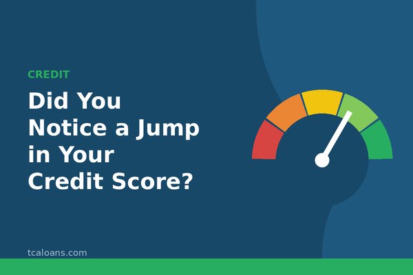Did You Notice a Jump in Your Credit Score?: TCALoans illustration