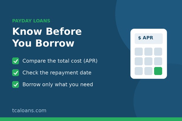 Payday loans checklist: compare the total cost, check the repayment date, borrow only what you need
