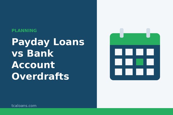 Payday Loans vs Bank Account Overdrafts: TCALoans illustration