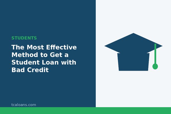 The Most Effective Method to Get a Student Loan with Bad Credit: TCALoans illustration